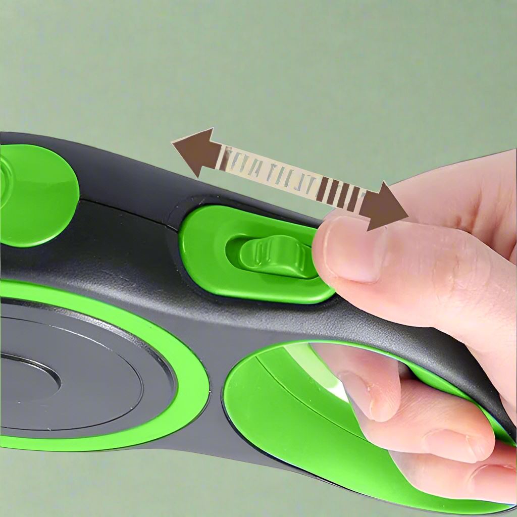 laisse de chien vert controle bouton retractable