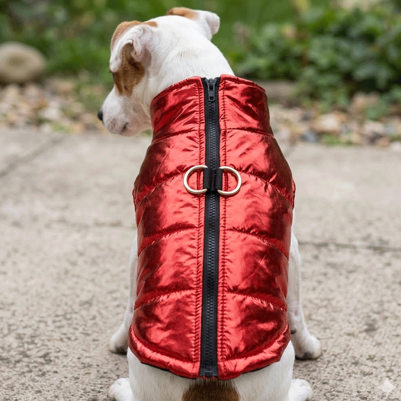 Manteau Chien rouge dore