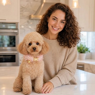 collier chien couleur rose pour petit chien femme