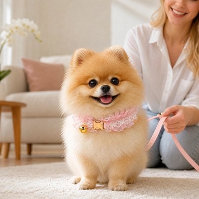 collier chien couleur rose pour petit chien
