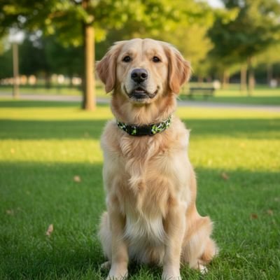 collier chien gros couleur noire vert parc 