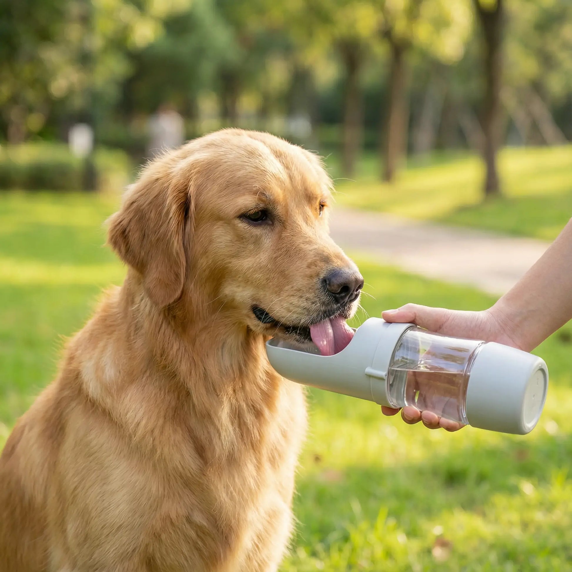 gourde pour chien bois gris promenade