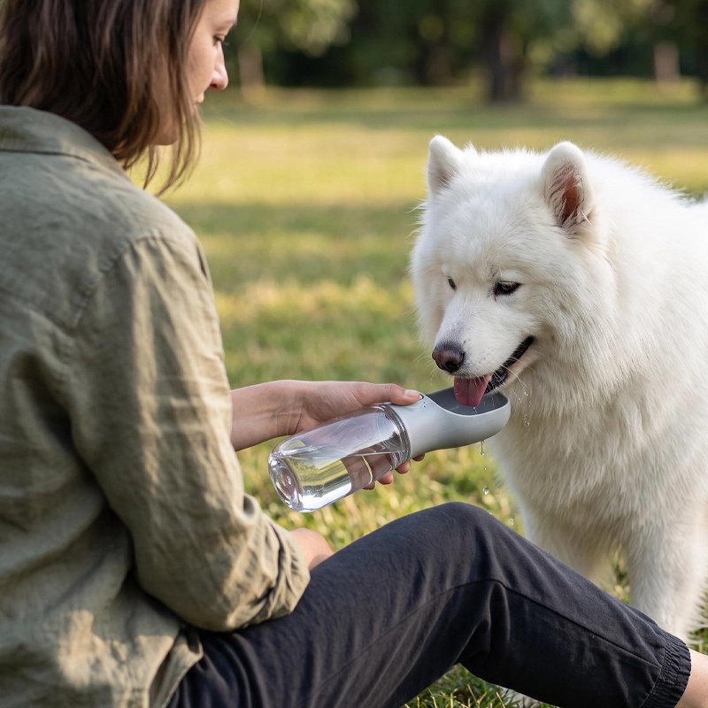 gourde pour chien grande taille gris femme parc sortie exterieur