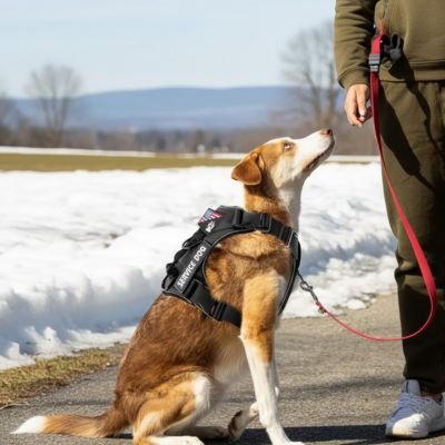 harnais chien noir promenade hiver toute saisons 