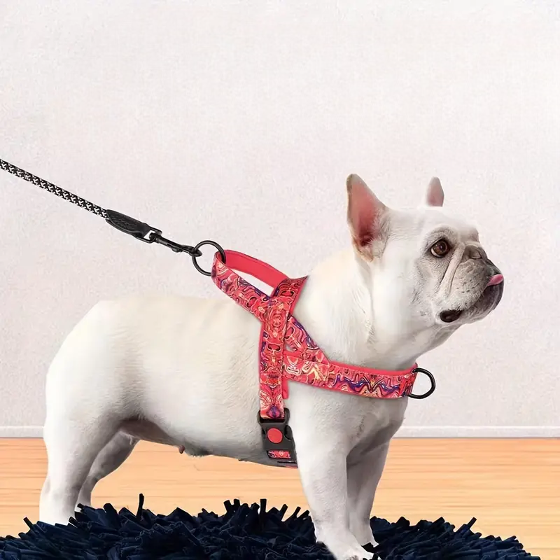 harnais pour chien rouge ajustable sortie promenade