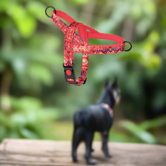 harnais pour chien rouge