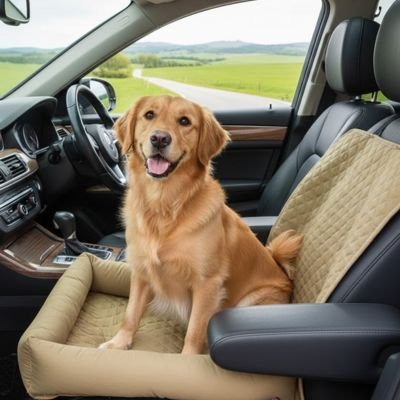housse voiture chien couleur brun vus race taille moyenne 