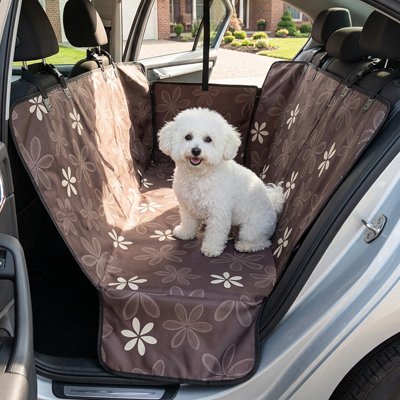housse voiture chien couleur marron confortable petite race