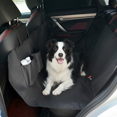 housse voiture chien couleur noir poches rangement bouteille eau
