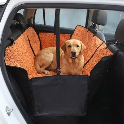 housse voiture chien couleur orange securite sortie promenade