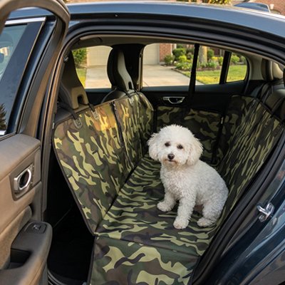 housse voiture chien couleur vert armé avec petite race