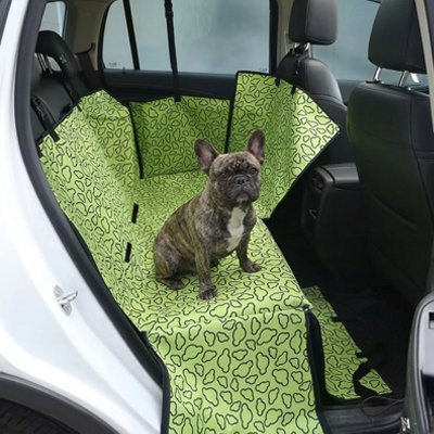 housse voiture chien couleur vert sur siege bulldog confort