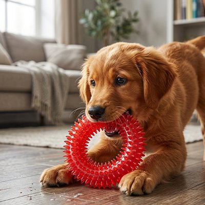 jouet chien couleur rouge chiot amusement interieure exterieure