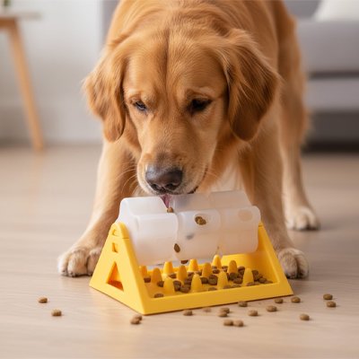 jouet pour chien​ couleur jaune mange jeux interractif maison