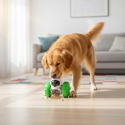 jouet pour chien​ distributeur vert interieur 