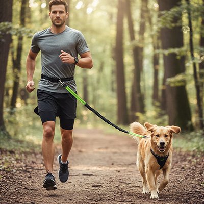 laisse chien canicross homme forest course noir vert rendonner