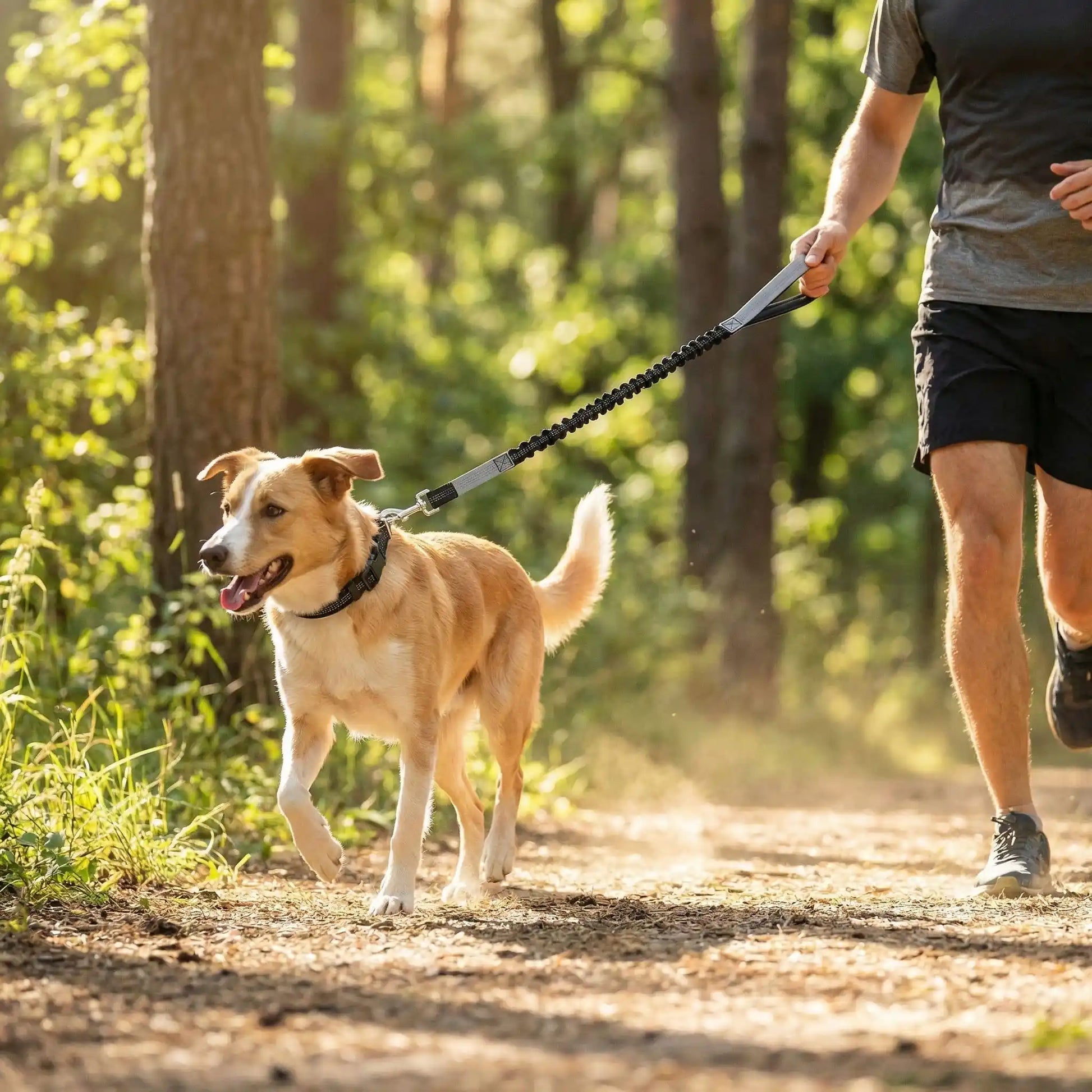 laisse chien gris court sentier homme rendonner foret