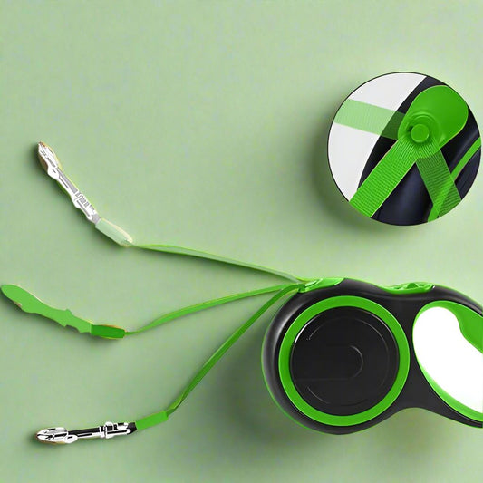 laisse de chien vert retractable