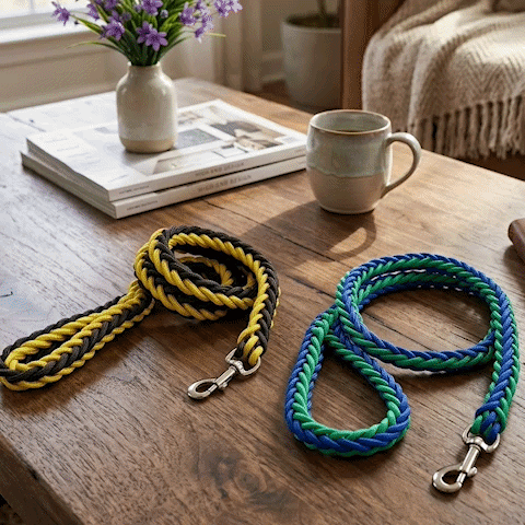 laisse pour chien couleur jaune noir vert