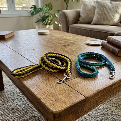 laisse pour chien couleur jaune noir vert