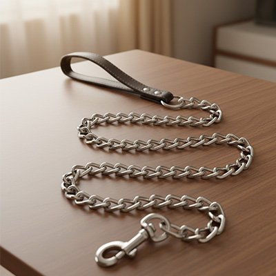 laisse pour chien fer poignee en cuir