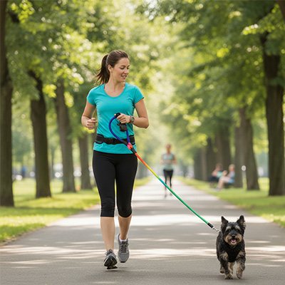 laisse pour chien marche couleur arc en ciel sentier parc