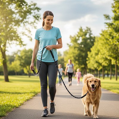longe pour chien marche noir rue ballade laisse promenade dressage