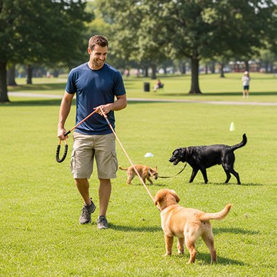 longe pour chien parc marche orange laisse promenade dressage