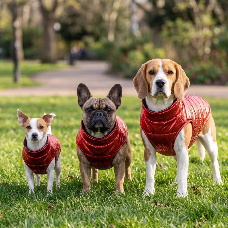 manteau chien couleur rouge promenade automne exterieur