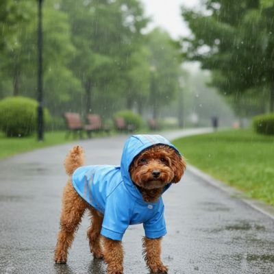 manteau pour chien couleur bleue impermeable promenade parc