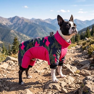 manteau pour chien couleur rose noir vert automne buldog
