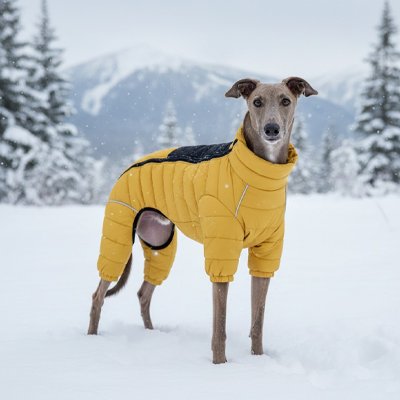 manteau pour chien jaune grand hiver chaud