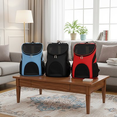 sac a dos chien couleur bleue rouge noir 