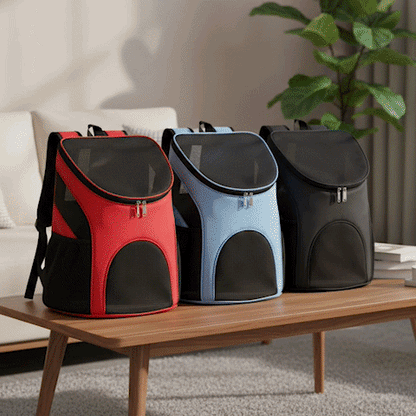sac a dos chien couleur rouge noir bleue marche  rue