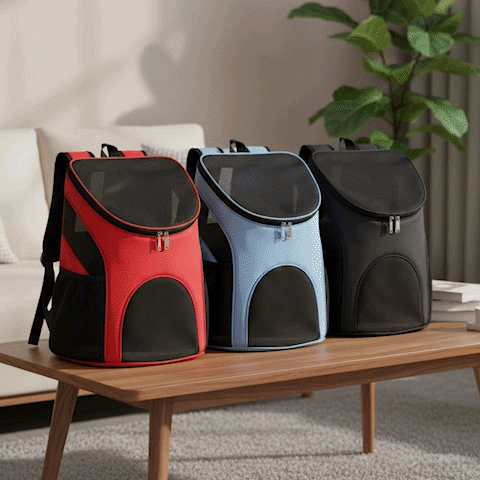 sac a dos chien couleur rouge noir bleue marche  rue