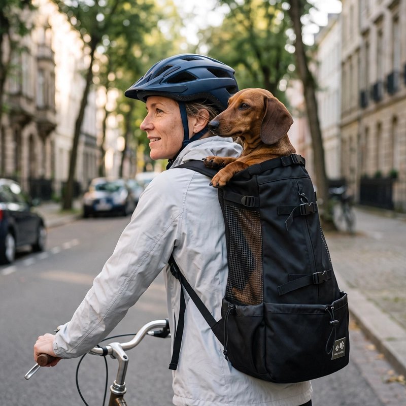 sac a dos chien noir velo femme exterieur