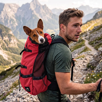 sac a dos chien rouge montagne homme expedition