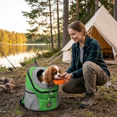 sac a dos chien vert sortie camping femme