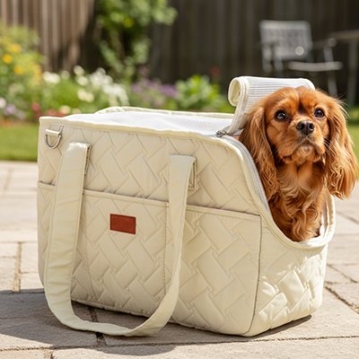 sac de transport pour chien avec petit chien interieur  