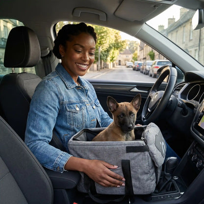 sac de transport pour chien couleur gris automobile chiot