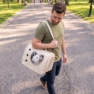 sac de transport pour chien marche parc homme exterieur