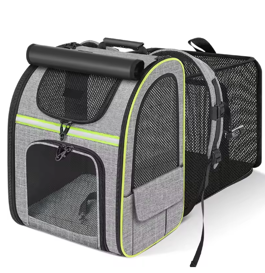 sac de transport pourchien noir gris vert