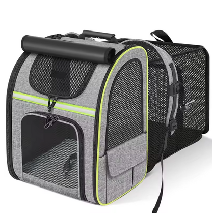 sac de transport pourchien noir gris vert