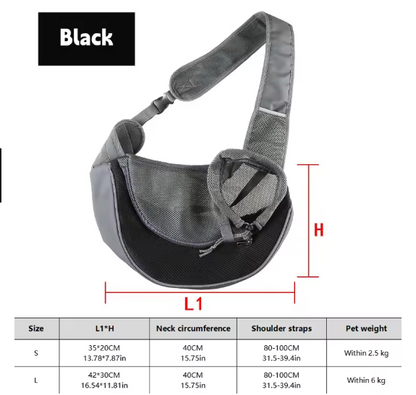 sac de transport pour chien noir mesure taille