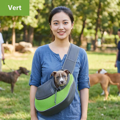 sac de transport pour chien noir vert parc chien