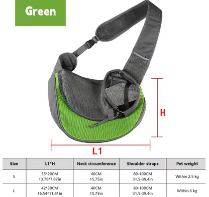 sac de transport pour chien vert mesure taille