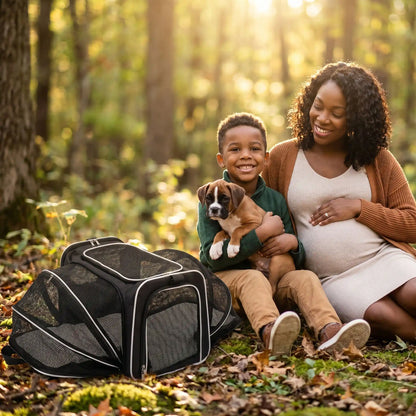 sac de transport pour chien couleur blanc enfant maman 